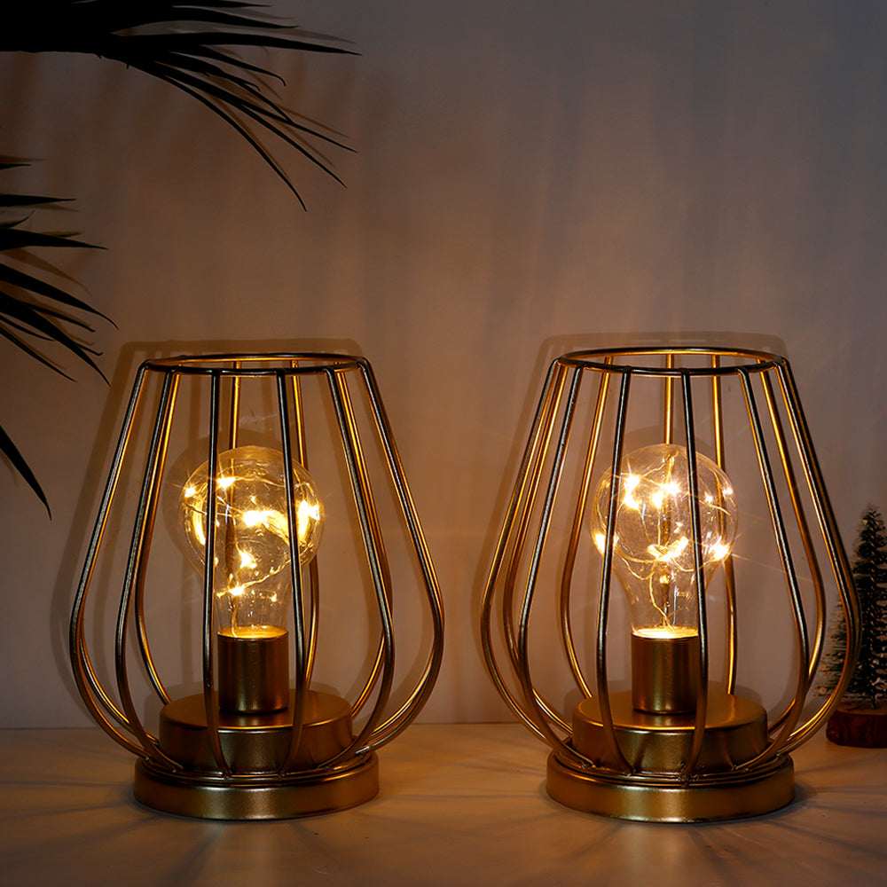 Lanterne LED en Métal Alimentée par Batterie, Lumière Sans Fil
