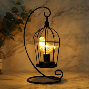 12" Tall Battery Operated Birdcage Lamp