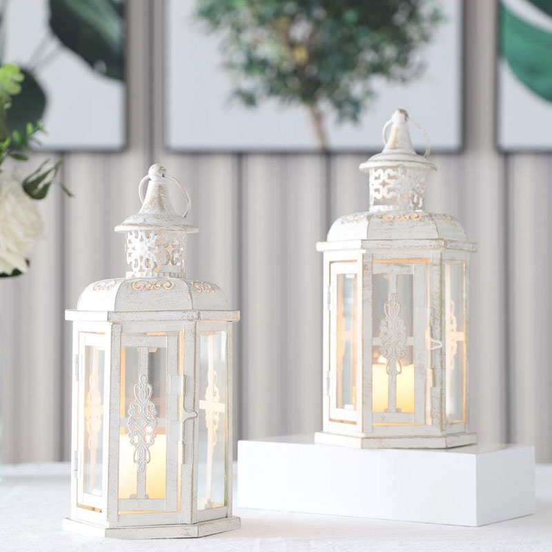 10 inch High Vintage Style Hanging Lantern（Set of 2 ）