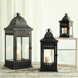 9.5"&14.5"&20" High Decorative Candle Lanterns ( Set of 3）