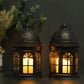 Set of 2 Decorative Lanterns-8.5 inch High Vintage Style Hanging Lantern Metal Candle Holder for Indoor Outdoor Events Parities and Weddings (Black)