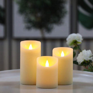 Real Wax Flameless 3D Effect LED Candles（Set of 3）