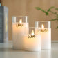 Glass Wax Battery LED Candles ( Set of 3 )