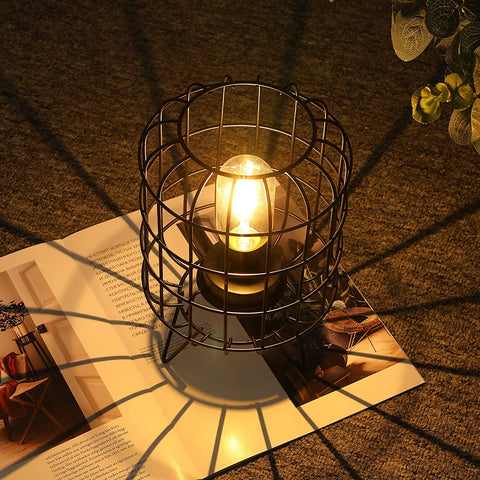 Lampe de table en métal alimentée par batterie de 10 pouces de hauteur