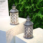 Set of 2 10.5" Tall Battery Powered Metal Table Lamp