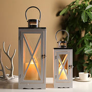 17,5'' &amp; 24,5'' H dekorative Kerzenhalter aus Metall, rustikale Hängelaterne (2er-Set) 