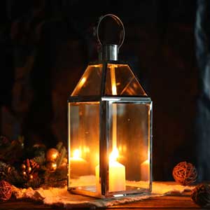 Lanterne décorative de 16 pouces de hauteur 