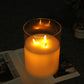 20,3 cm hohe batteriebetriebene flammenlose Kerzen aus Glas mit 3 Dochten, weiß