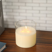 Bougies sans flamme à piles en verre à 3 mèches de 6 po de hauteur