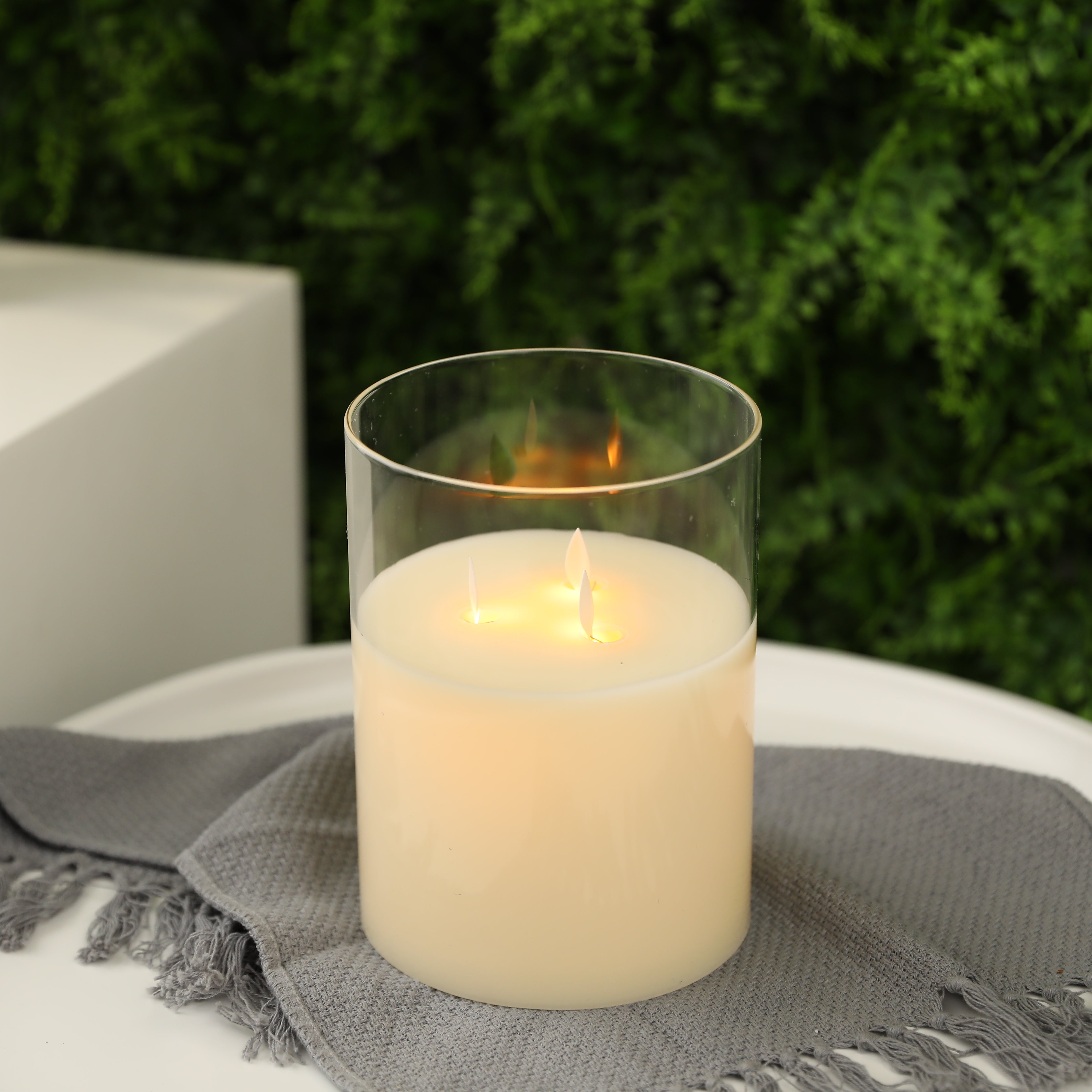 3 wick battery operated candle sales