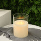 8''High 3-Wick Glass Battery Operated  Flameless Candles White
