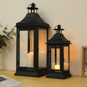 13''&19.5''Tall Outdoor Candle Lanterns（Set of 2）