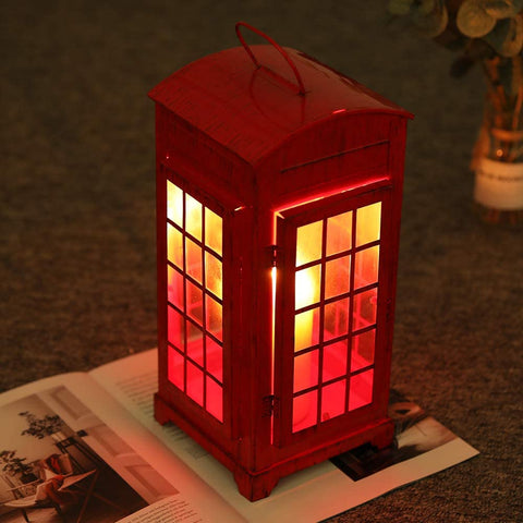 Lanterne décorative de cabine téléphonique à bougie de 12 po de hauteur 