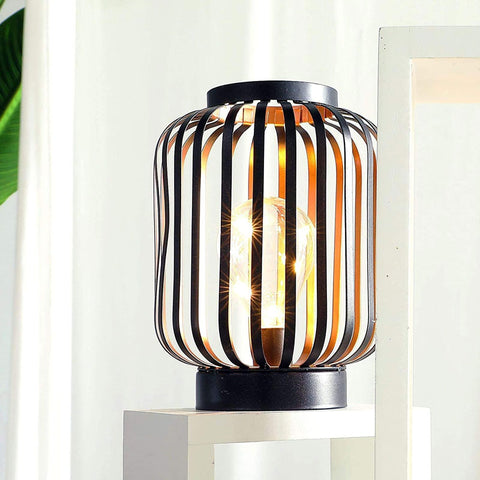 8.7" High Battery Powered Metal Cage Decorative Lamp