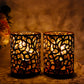 Set of 2 6.5''H Vintage Cordless Lamps with Fairy Lights(Black)