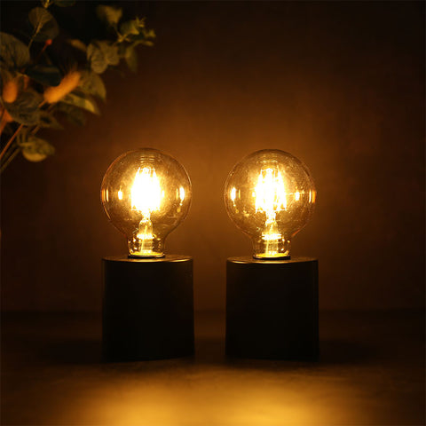 7" Tall Black Battery Powered Table Lamp（Set of 2）