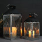 Stainless Steel Decorative Lanterns with Tempered Glass (Set of 2 )