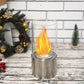 5"x 5"x10" Silver Tabletop Fireplace (Small)