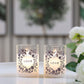 4" tall Glass Wax Battery Moving Flame LED Candle ( Set of 2)
