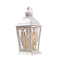13'' High Decorative Candle lantern (White With Gold Brush)