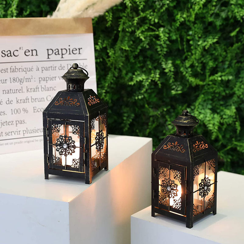 9.5" High Decorative Candle Lantern （ Set of 2 ）