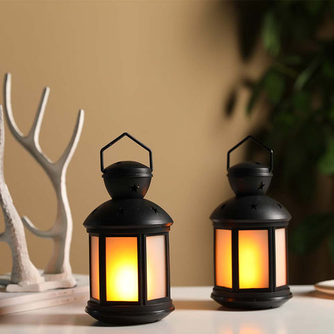 Lanterne décorative de style vintage de 8 po de hauteur (Ensemble de 2)