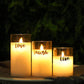 Glass Wax Battery LED Candles ( Set of 3 )