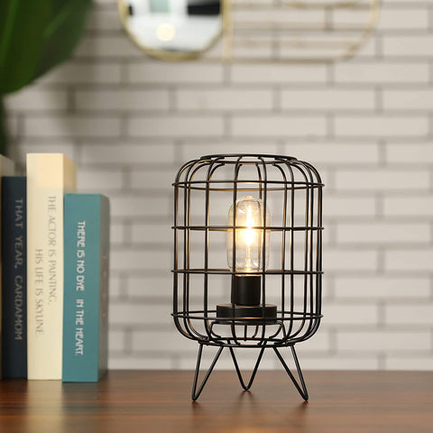 Lampe de table en métal alimentée par batterie de 10 pouces de hauteur