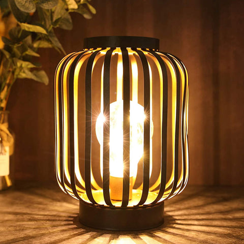8.7" High Battery Powered Metal Cage Decorative Lamp