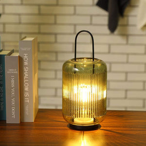 11.5''H Battery Powered Table Lamp (Amber-Green)