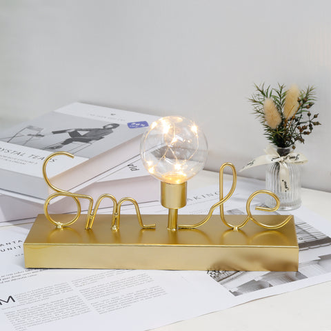 Lampe décorative sans fil avec guirlande lumineuse blanc chaud (sourire) 