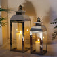 20.5"&15" High Stainless Steel Decorative Candle Lanterns ( Set of 2 )