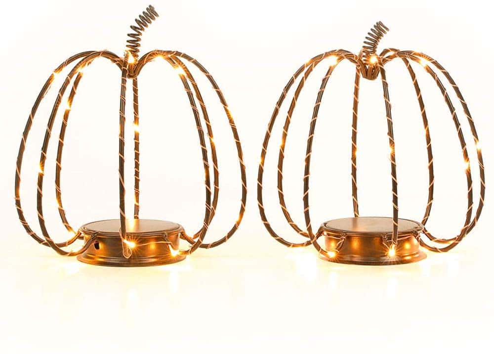 6.5" Tall Battery Powered Pumpkin Lamp（Set of 2） 