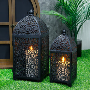 12''&16.5'' High Vintage Hanging Decorative Candle Lantern(Set of 2)