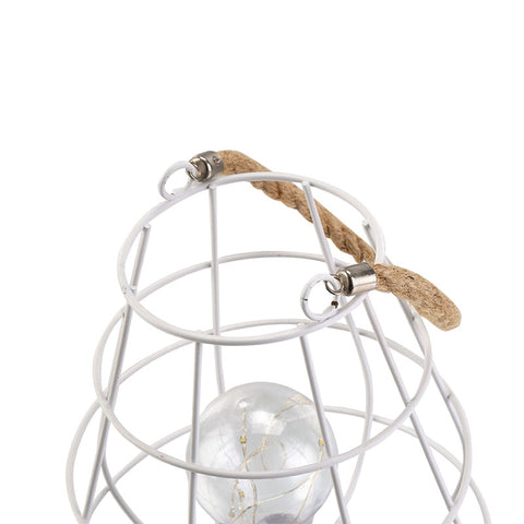 Lampe d'appoint sans fil de 8,5 po de hauteur avec ampoule de style Edsion (blanc)