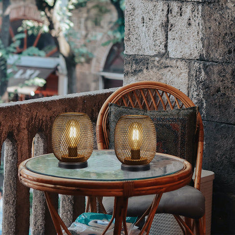 Lampe de table d’extérieur alimentée par batterie de 6,7 po de hauteur (Ensemble de 2) 