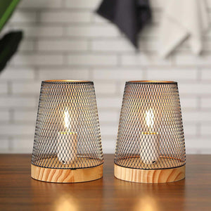 7.5''High Battery Powered Metal Mesh Table Lamp（Set of 2） 