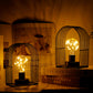 Set of 2 7''H Vintage Metal Hanging Cordless Lamps with 6-Hours Timer（Black）