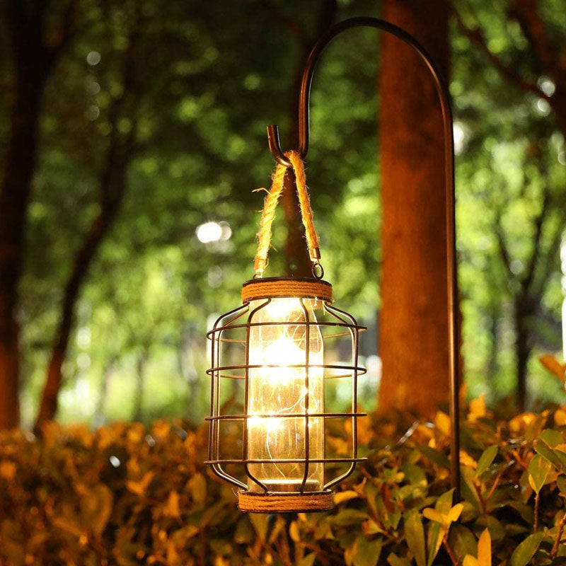 Battery Operated Outdoor Rattan Hanging Pendant Light