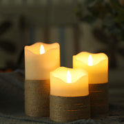 Flammenlose Echtwachskerzen (3er-Set)