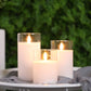 Glass Wax Flameless Effect LED Candles ( Set of 3 )