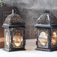 8'' High Metal Vintage Hanging Battery Operated Decorative Lantern with LED Fairy Lights (Set of 2 )