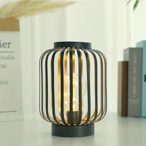 Lampe décorative à cage en métal alimentée par batterie de 8,7 po de hauteur 