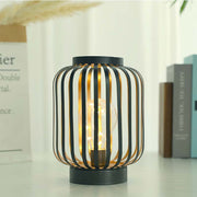 8.7" High Battery Powered Metal Cage Decorative Lamp