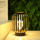 8.7" High Battery Powered Metal Cage Decorative Lamp 