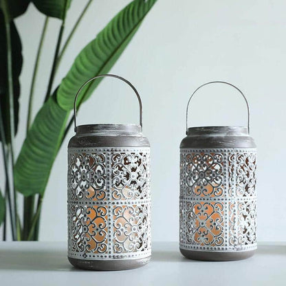 8‘’ Tall Metal Candle Holder (Set of 2) 