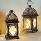 Lanterne décorative suspendue vintage à piles de 8 po de hauteur avec lumières féeriques à DEL (Ensemble de 2) 