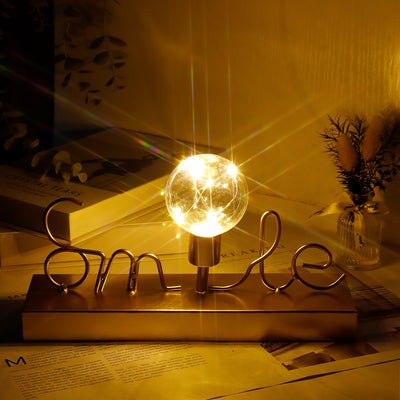 Lampe décorative sans fil avec guirlande lumineuse blanc chaud (sourire) 