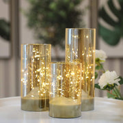 Lumières décoratives en verre à batterie haute de 6/8/10 pouces (lot de 3)