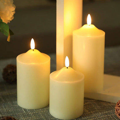 4/5/6inch High 3D Flameless Candles (Set of 3)